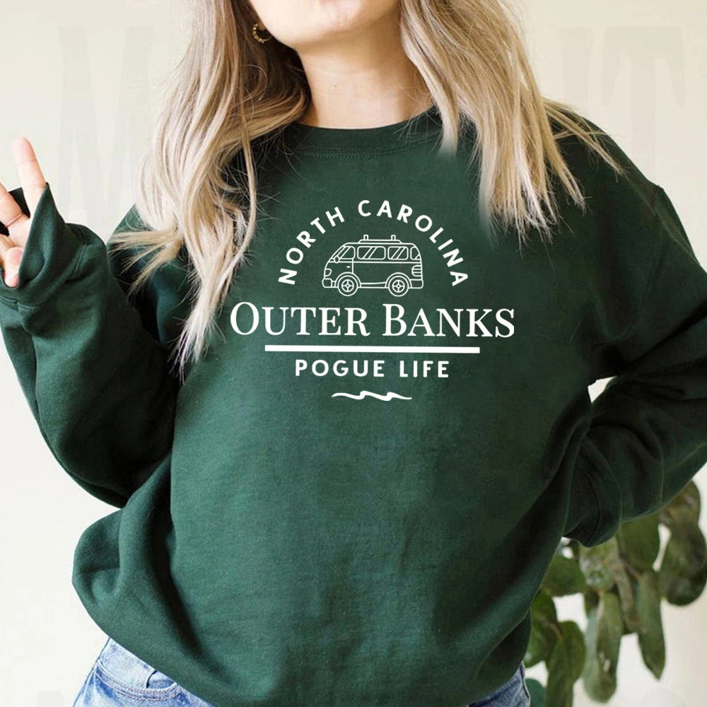Outer Banks “Pogue Life” Crewneck Sweatshirt – Coastal Vibes, Casual Comfort