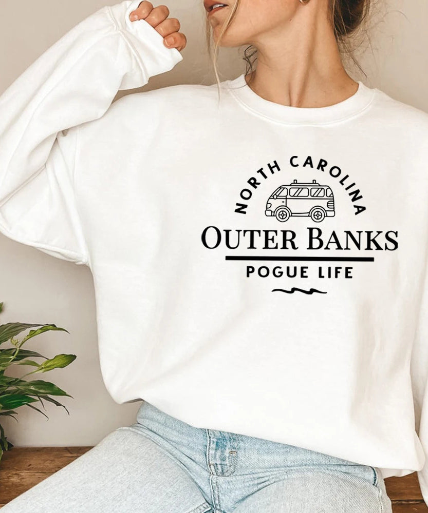 Outer Banks “Pogue Life” Crewneck Sweatshirt – Coastal Vibes, Casual Comfort