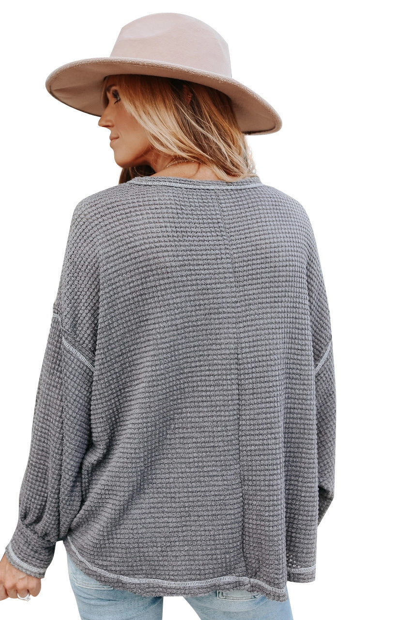 Harper Waffle Knit Top – Comfy Clothing for Women