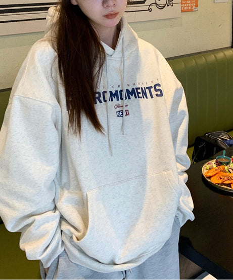 Velvet Padded Hooded Sweatshirt Women